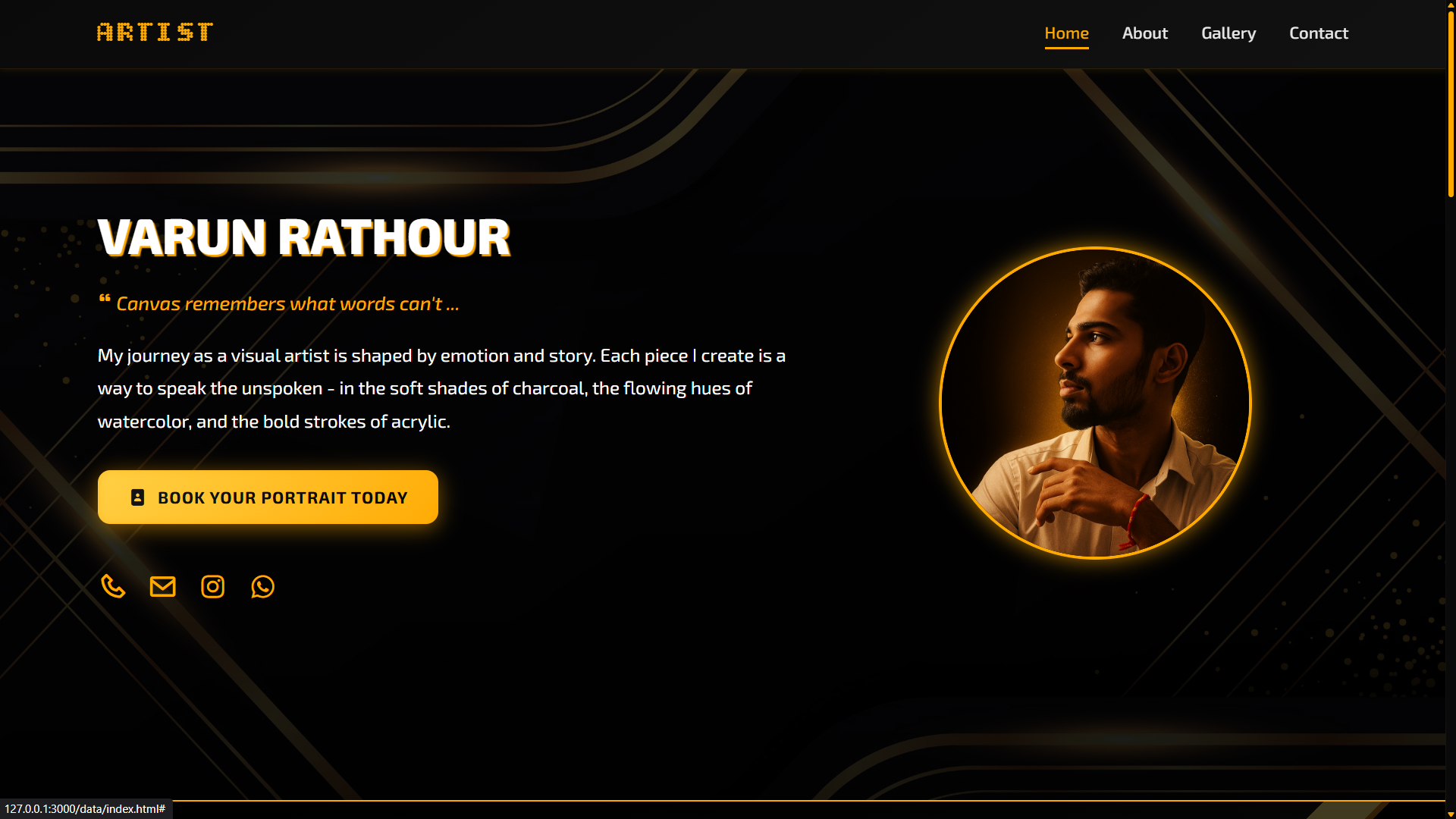 Preview of Varun's artist portfolio